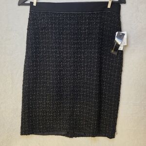 NWT Grace Dane Lewis Black Tweed Pencil Skirt Size 8 Petite